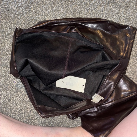 Women's Size 2 Brown Faux Leather Midi Skirt - A New Day - Picture 9 of 10